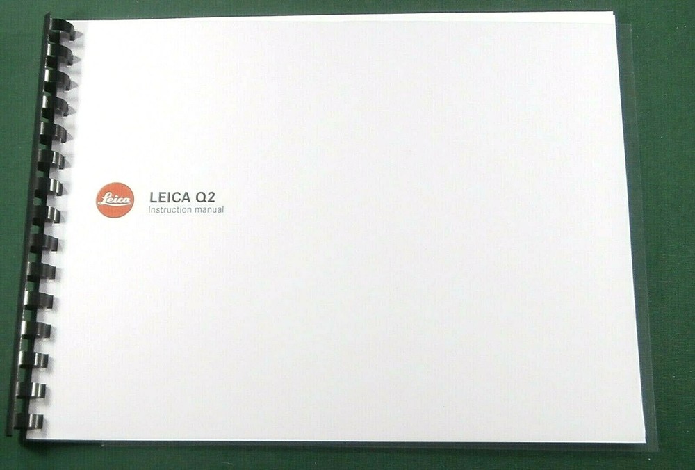 Leica Q2 Instruction Manual: 159 Pages & Protective Covers!