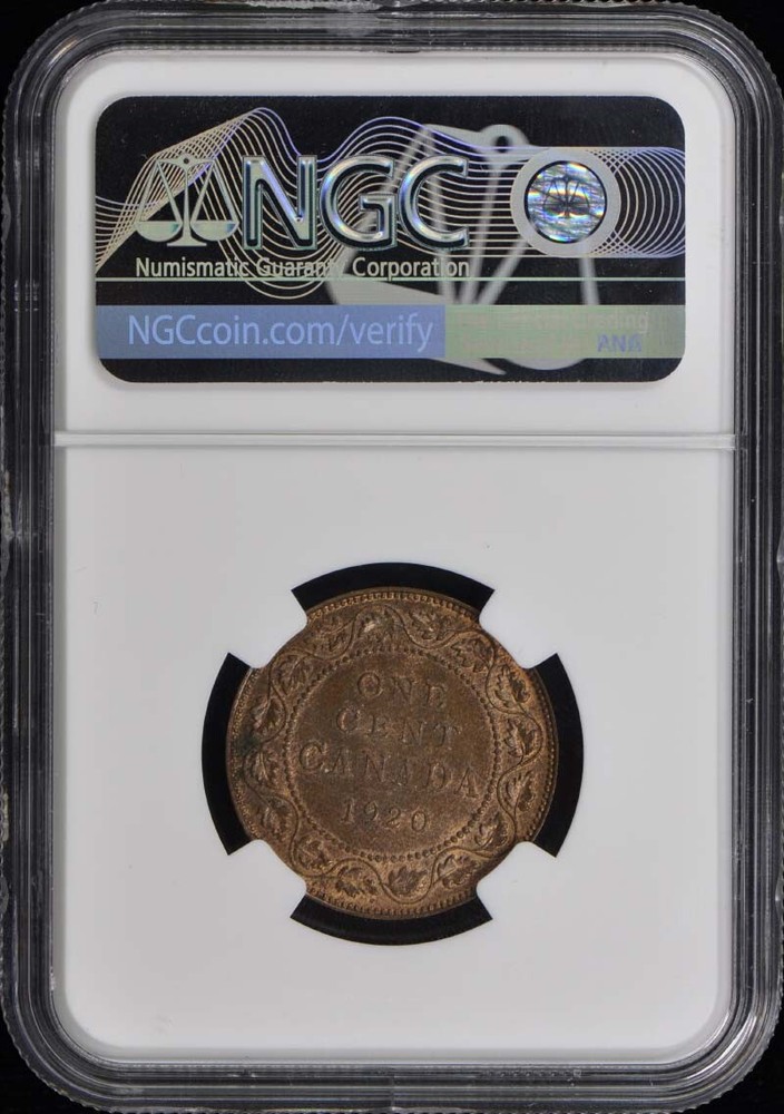 1920 CANADA LARGE CENT 1C NGC MS64RB