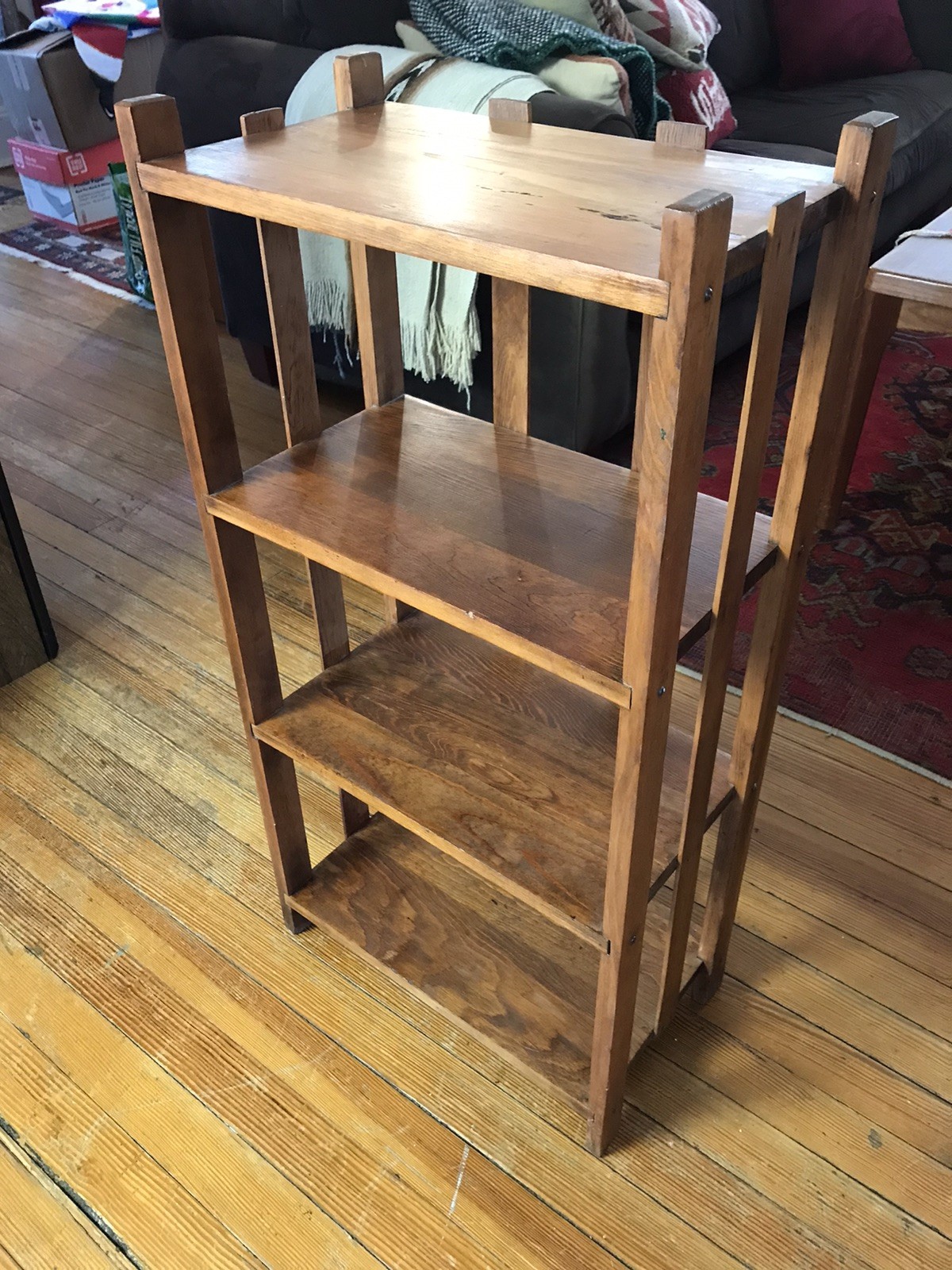 Antique Arts & Crafts Mission Quartersawn Oak Bookcase Shelf Plant Stand 34”H
