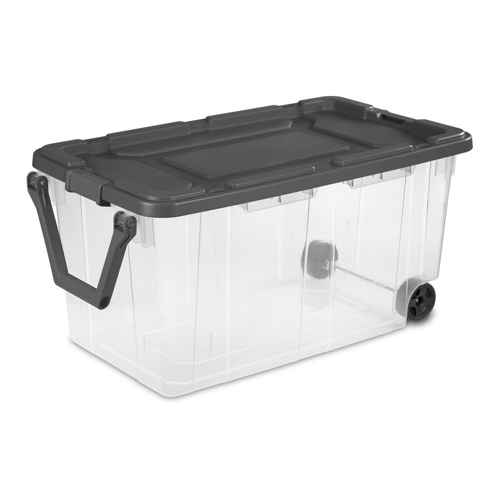 Sterilite 160 Quart Extra-Large Wheeled Storage Bin, Clear Storage Container