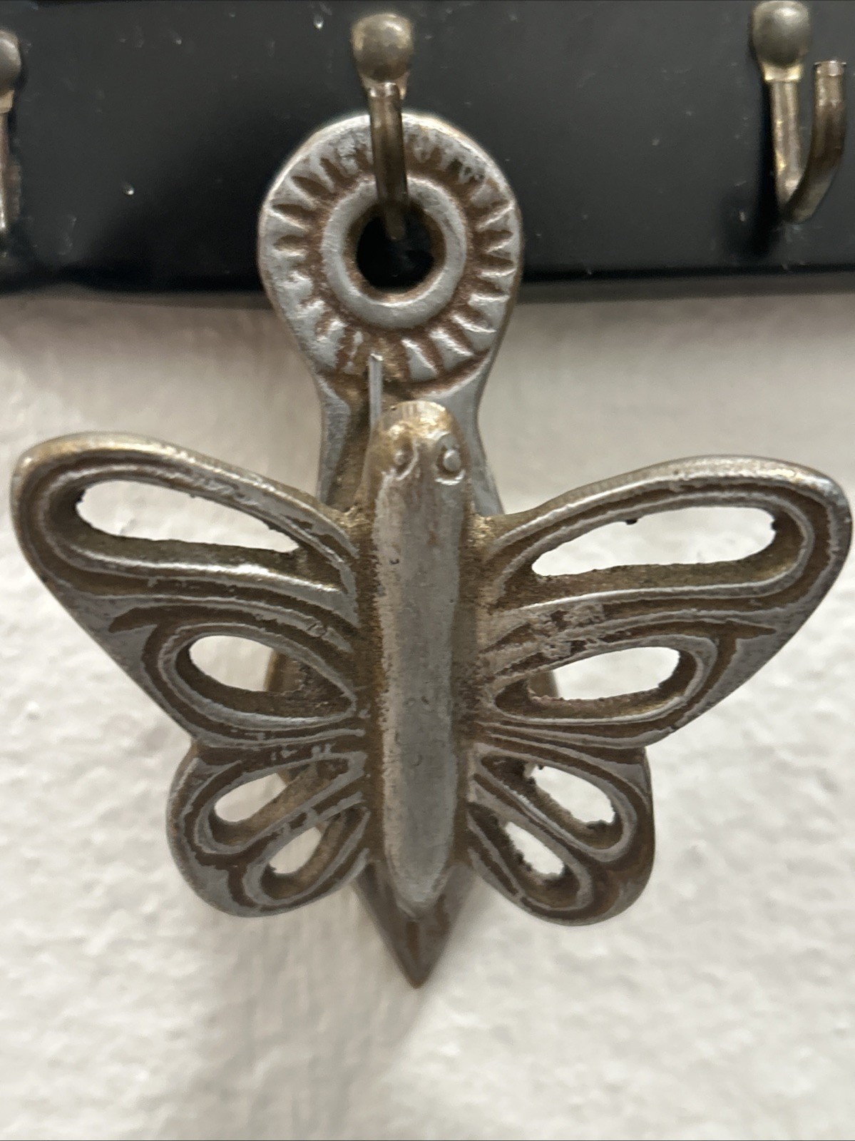 Brass Butterfly Hanging Wall Clip Silver Color Made In India Paperclip