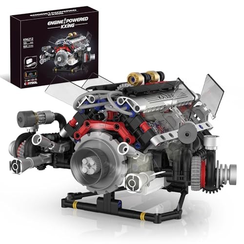 V8 Engine Building Set Mini Model Kit That Runs, Technic with F1 Engine Kit 212