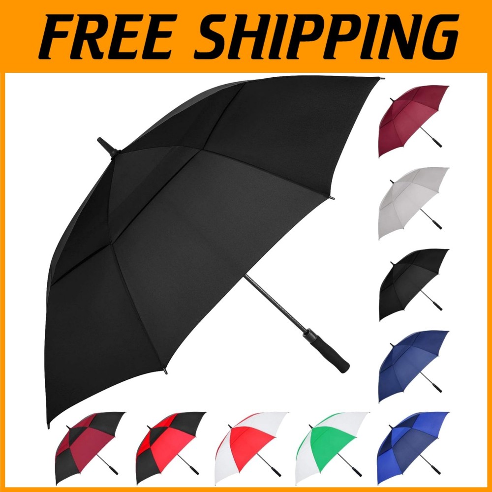 Extra Large Golf Umbrella, 62 Inch, Windproof & Waterproof