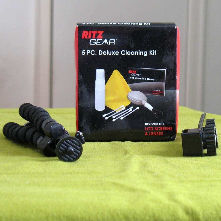 Ritz Gear 5 pc Deluxe Cleaning Kit, Mini Tri-pod & Flash/Camera Bracket