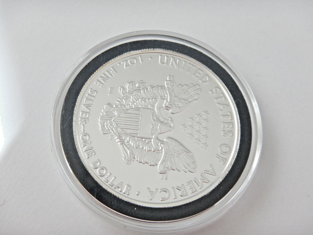 2009 DC Proof Overstrike 1oz Mint State Silver Eagle $1 Daniel Carr