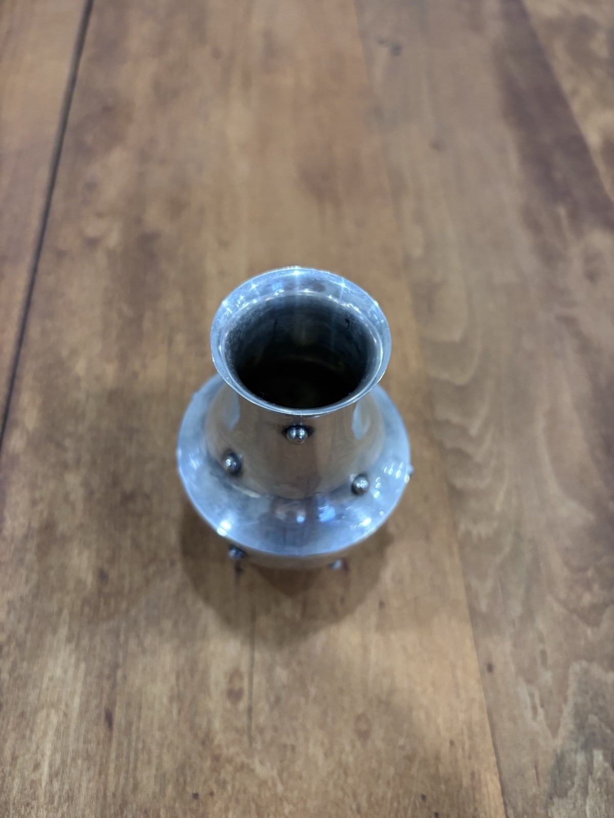 Antique Pair Of Silver Candle Sticks And Bud Vase Marked