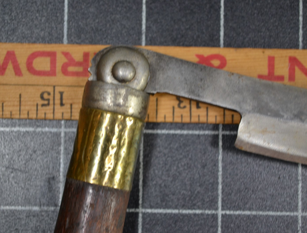 FOLDING DRAW KNIFE - BRASS FERRULES - 10" EDGE