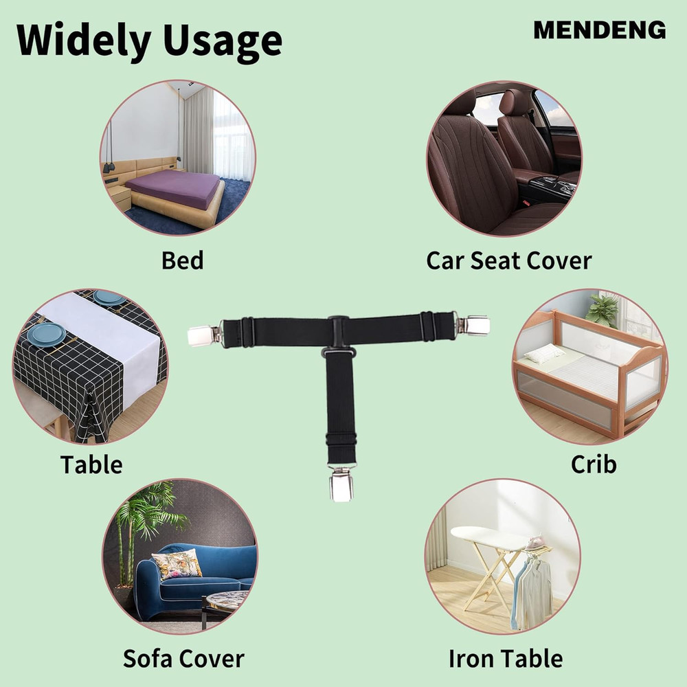 Sheet Straps Fitted Sheet Clips Holder Surspeners Keep Sheets in Place Bed Sheet