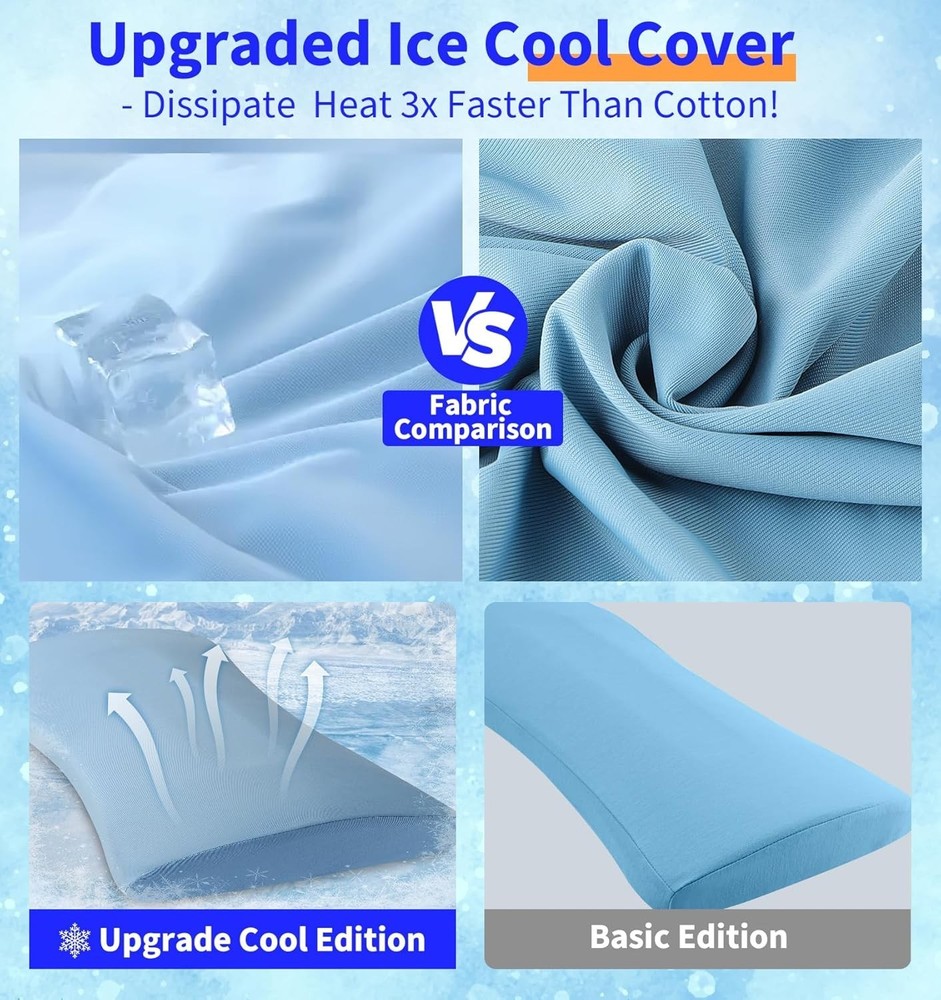 Versatile Cooling Back Pillow for Side, Back & Stomach Sleepers - Memory Foam
