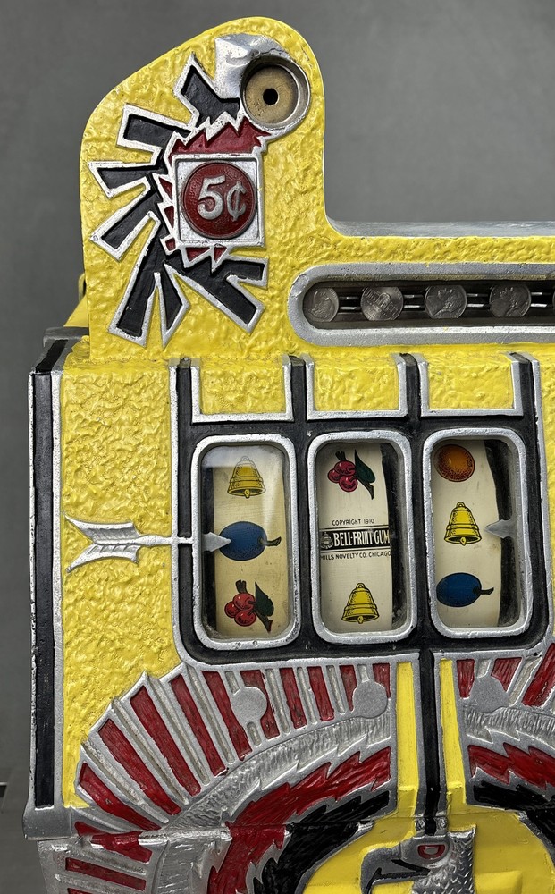 ANTIQUE MILLS WAR EAGLE 5 CENT SLOT MACHINE