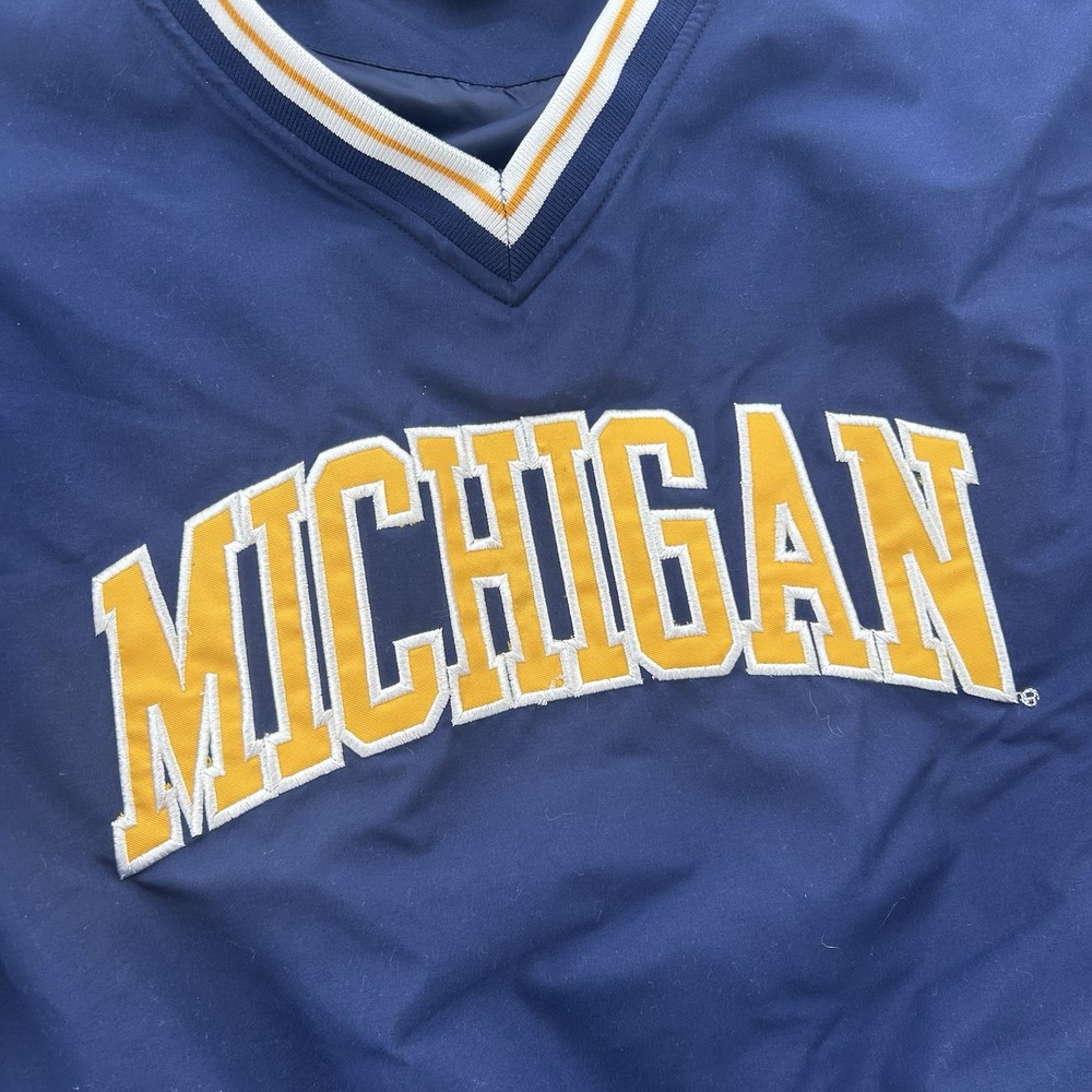 Vintage Michigan Wolverines Windbreaker Pullover Jacket Nylon Large