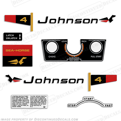 Fits Johnson 1970 4hp Decals