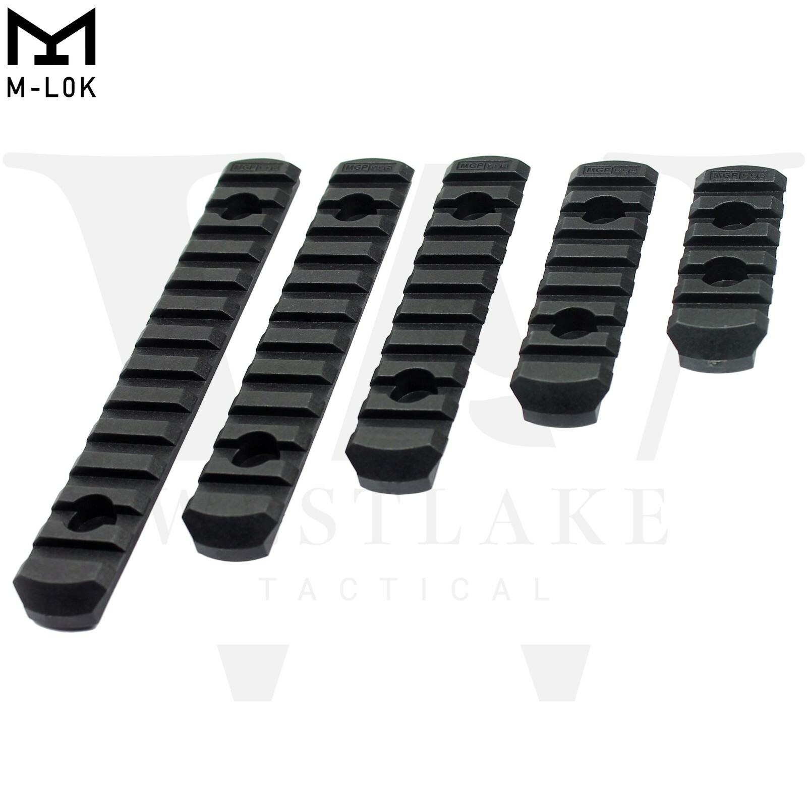 M-LOK Polymer Picatinny Weaver Rail Section Set 5 7 9 11 13 Slot 5PCS 5 Rail Set