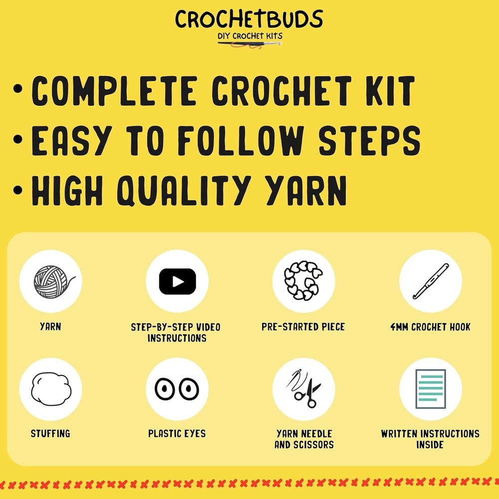 DIY Dog & Bird Crochet Kit | Beginner Craft Gift with Hook & Tutorials