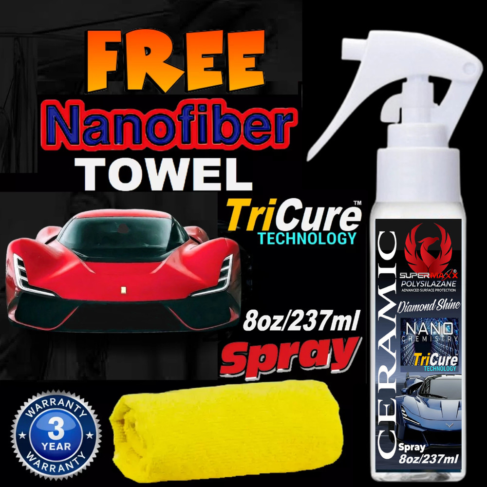 SUPERMAXX CERAMIC CAR COATING SPRAY '3 YEAR SCRATCH RESISTANT "PAINT PROTECTION"