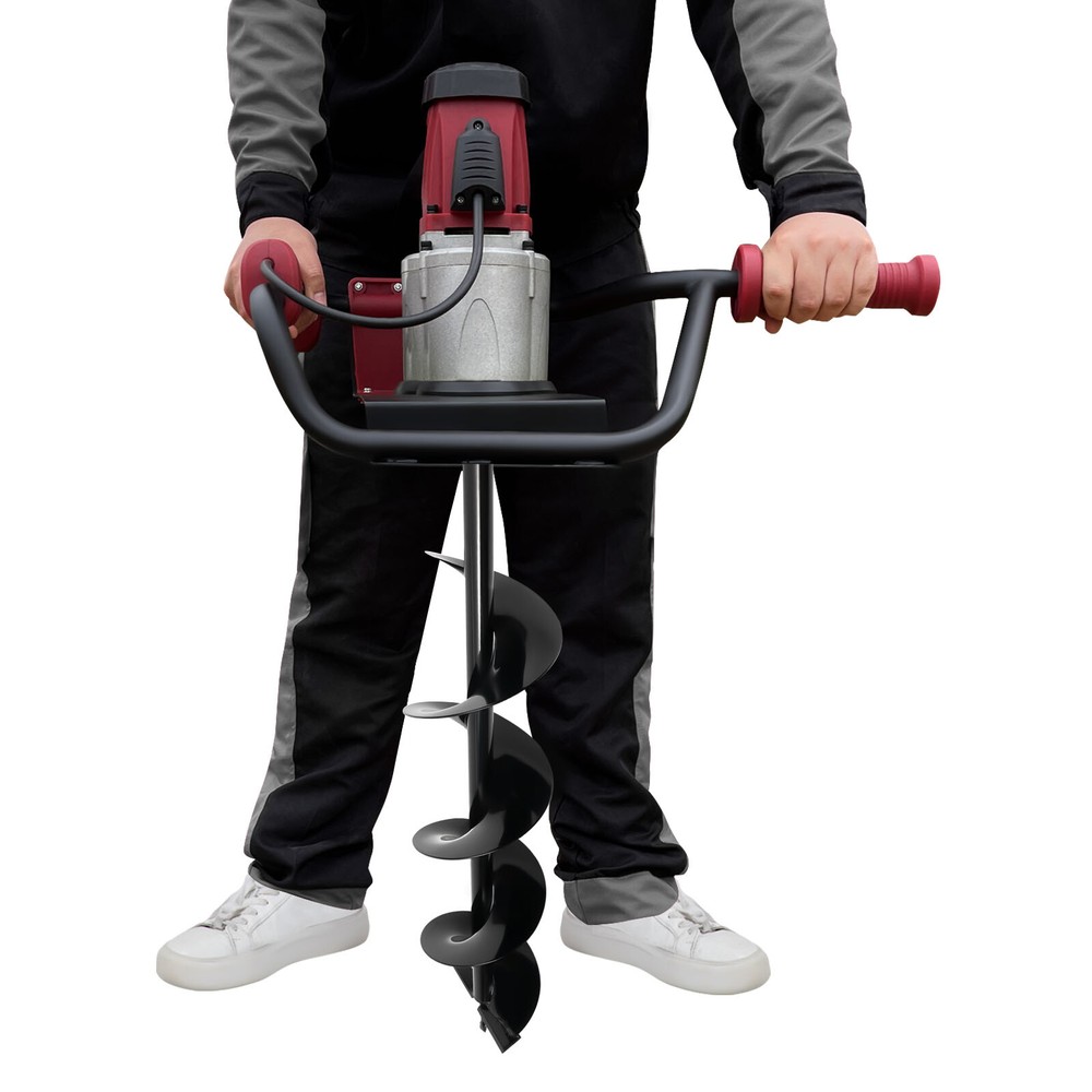 1.6HP Electric Post Hole Digger with 2 Drill Bits & Adjustable Speed
