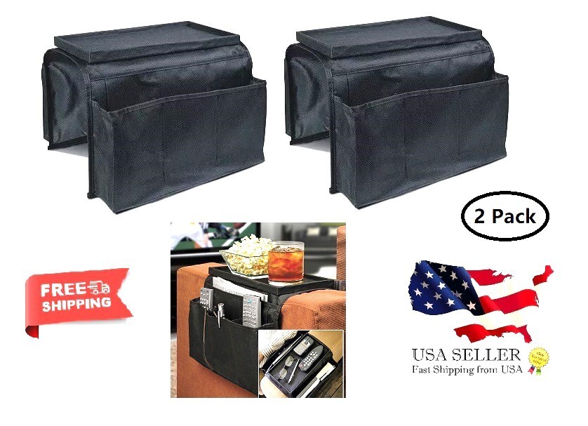 2 pack Couch Buddy Remote Control Holder Sofa Arm Rest Organizer Caddy