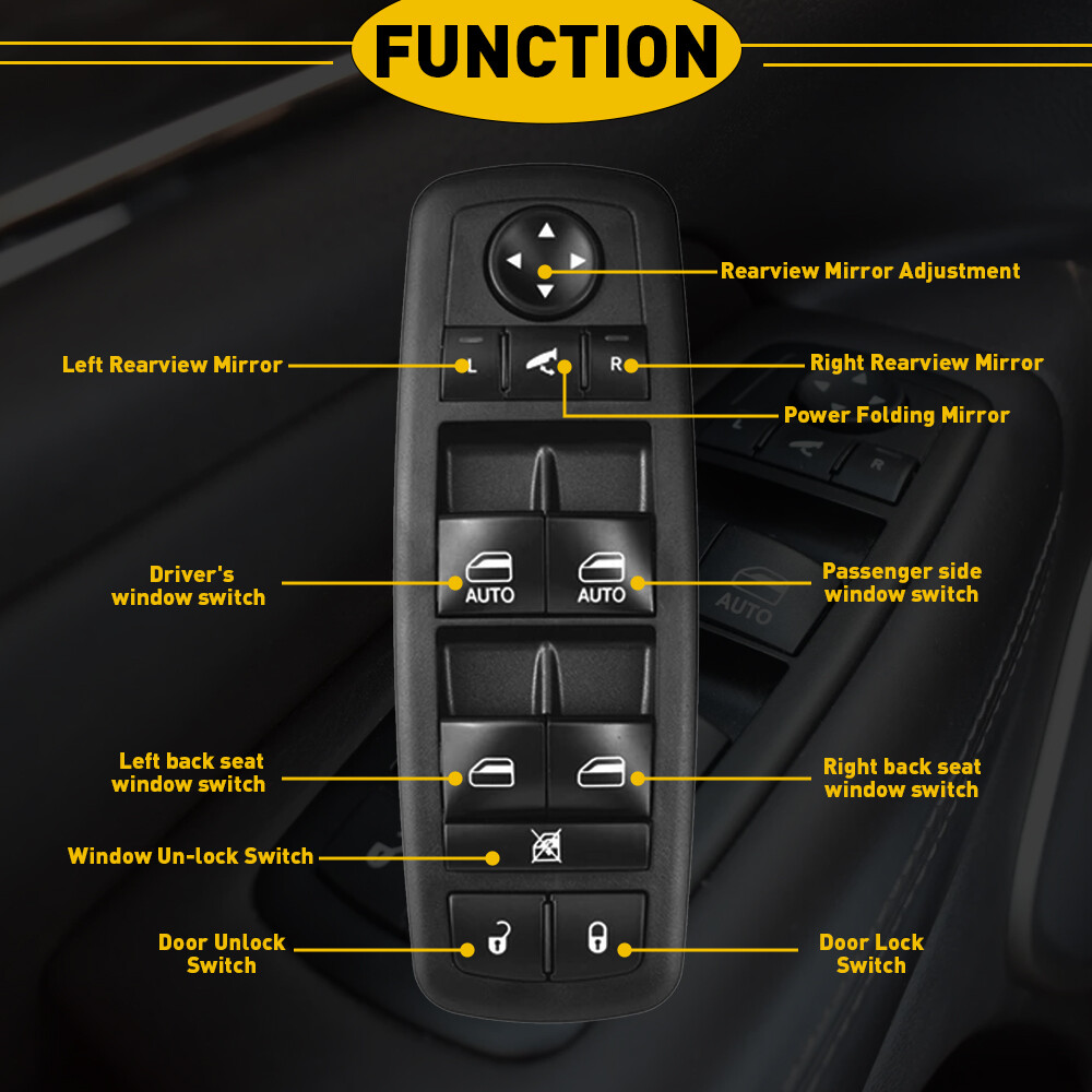 Left Driver Power Window Master Control Switch For 2012-2016 Dodge Grand Caravan