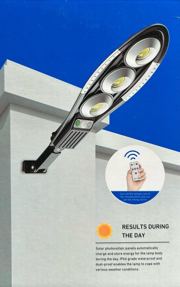 150W IP66 Solar LED Spotlight with Motion Sensor Remote Control