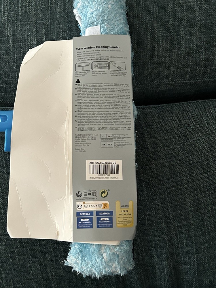 MR SIGA Professional Window Cleaning Combo, Squeegee/Microfiber Tool Set, 14"