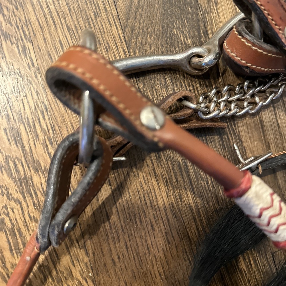Bridle that combines side pull control with the action of a snaffle bit #R45