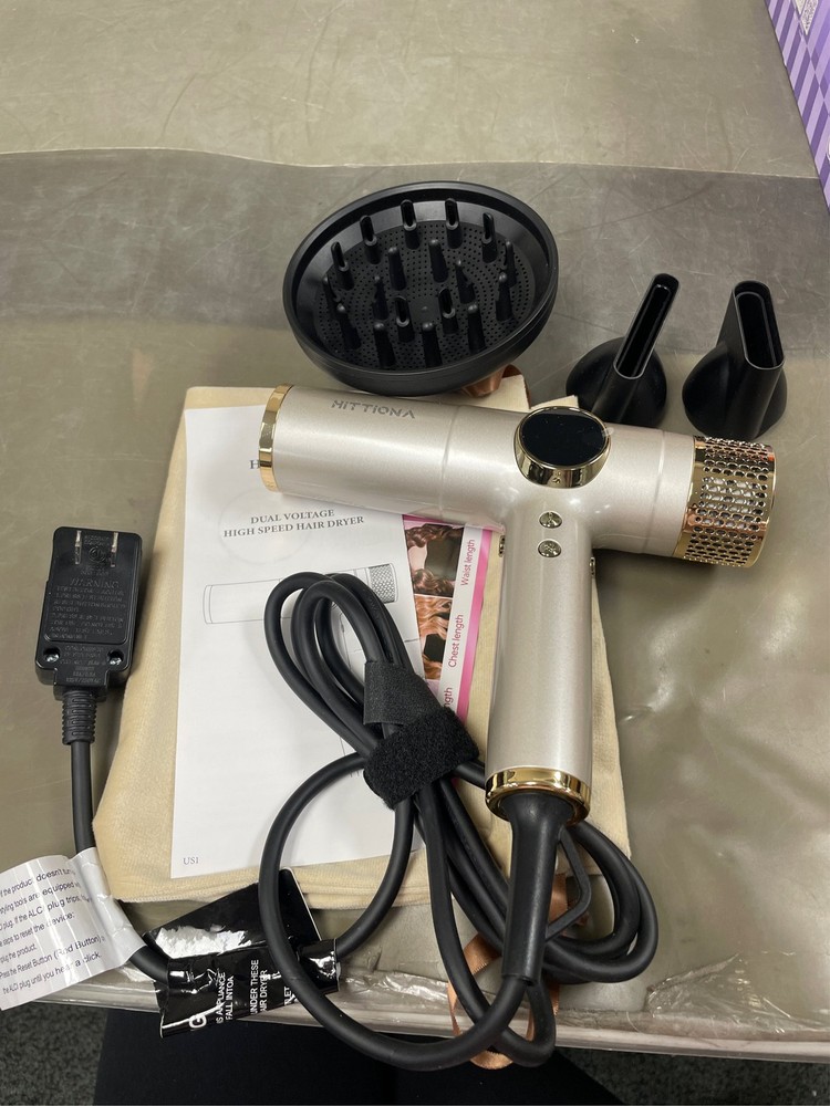 Dual Voltage Travel Hair Dryer with Diffuser - 2000W High-Speed Ionic Diffuser H