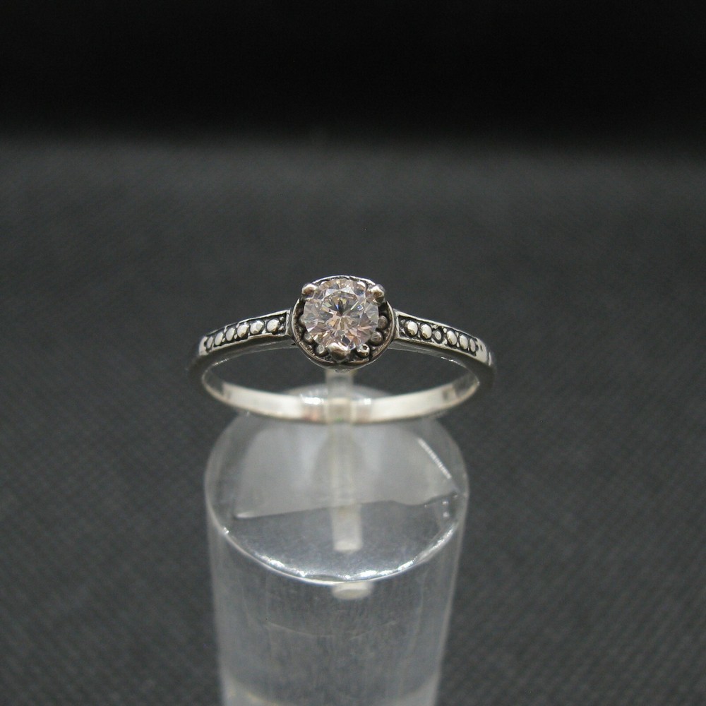 Genuine Sterling Silver Solitaire Ring Solid Hallmarked 925 4.5mm Cubic Zirconia