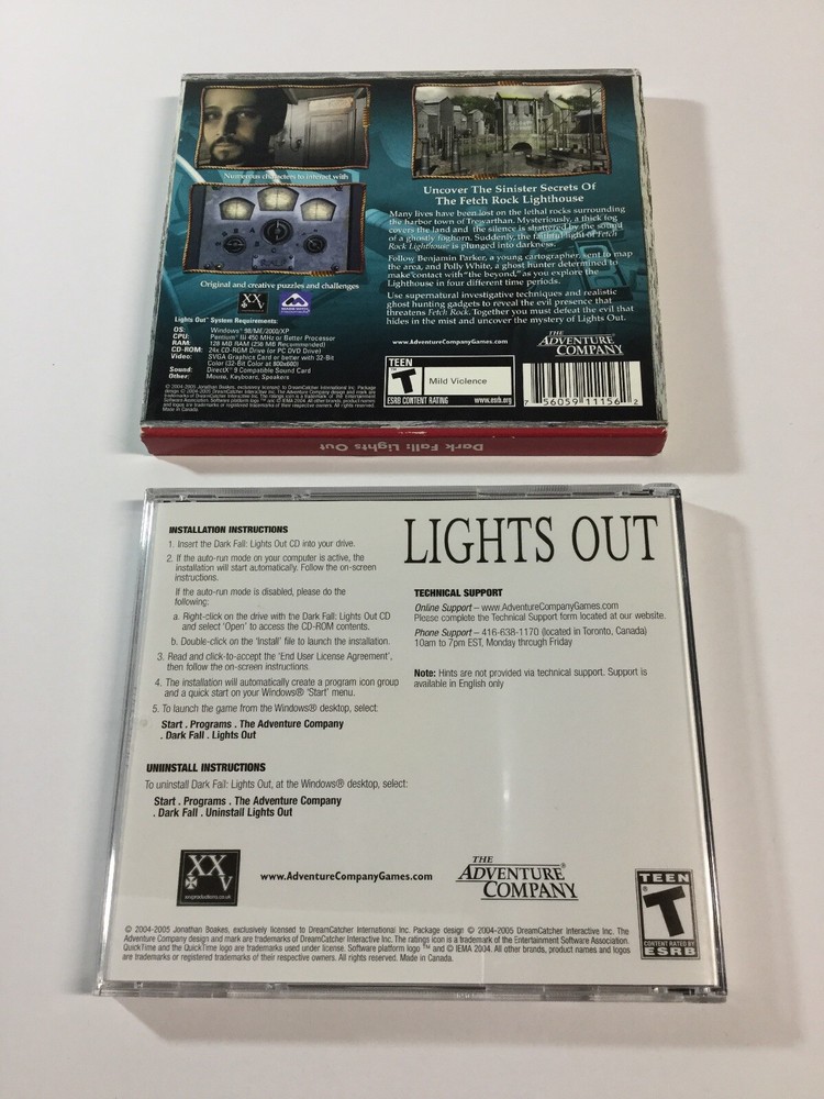 Dark Fall II: Lights Out - PC CD-ROM Software Game for Windows 98/ME/2000/XP