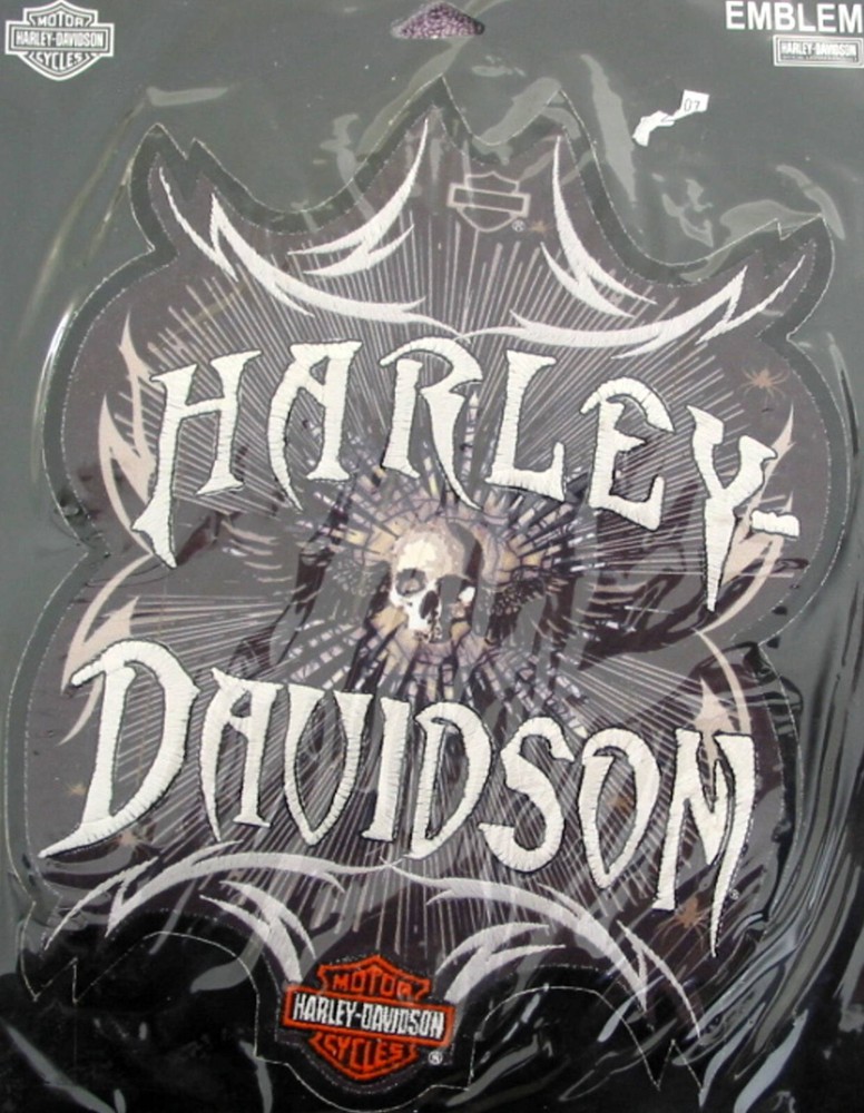 Harley Davidson Hypnotic Skull Bar & Shield Emblem / Patch XL