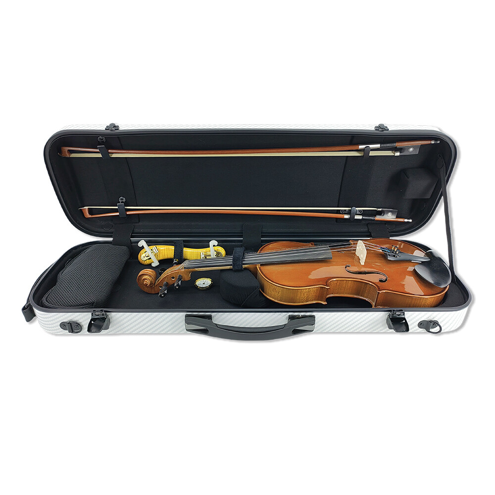 White 4/4 violin Case mixed Carbon fiber case Light Sheet bag Code lock new
