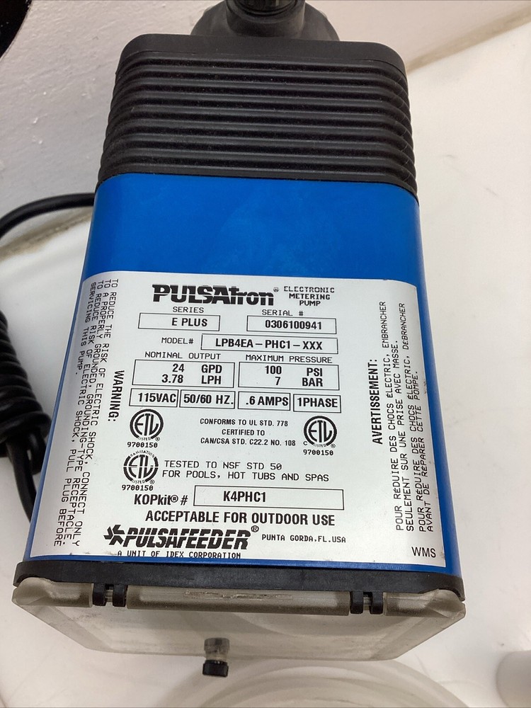 Pulsatron E PLUS Electronic Metering Pump LPB4EA-PHC1-XXX NIB