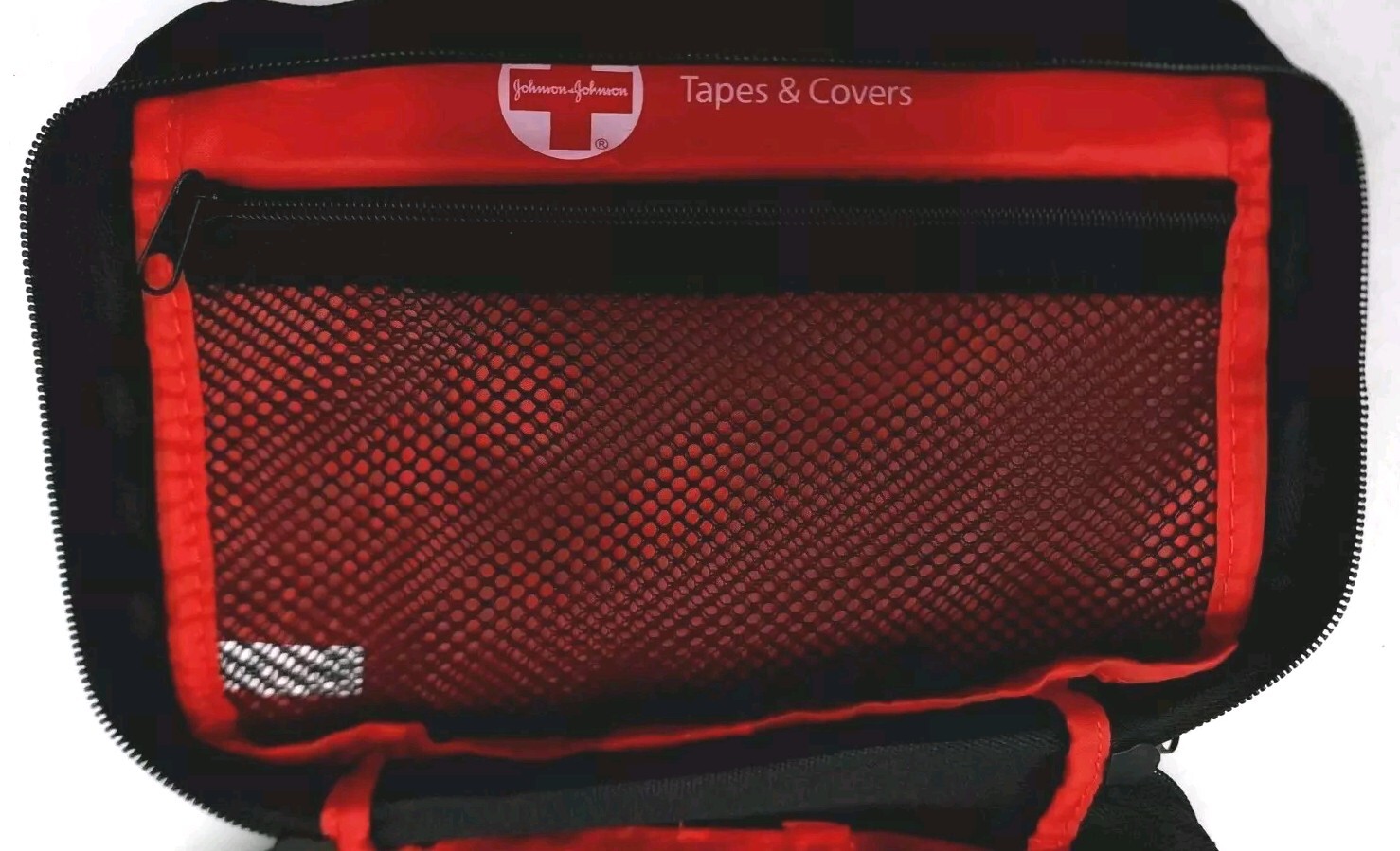 First Aid Kit Pouch/Box/Bag Empty Zipper Red/Black Soft Side Johnson (Emergency)