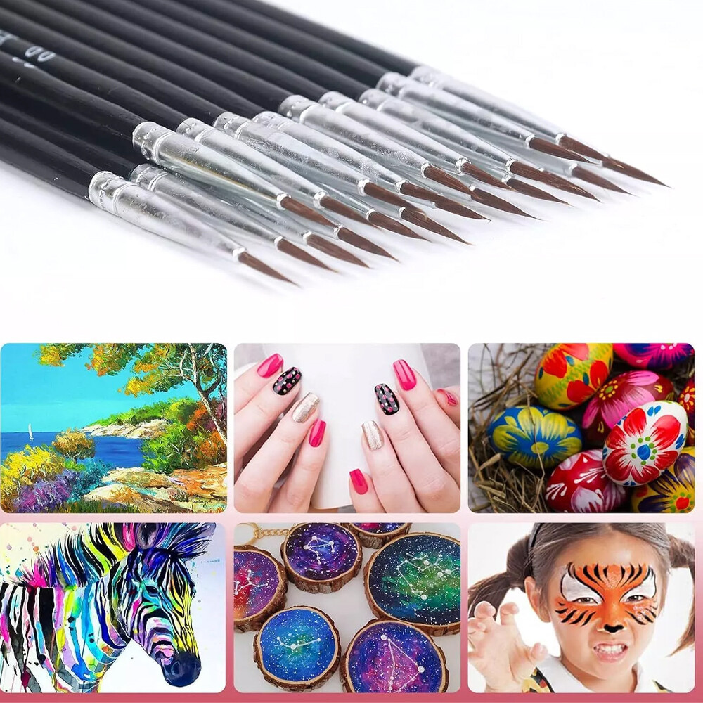 100/200Very Small Paint Brushes Fine Tip for Nail Art Model Craft Painting Hobby