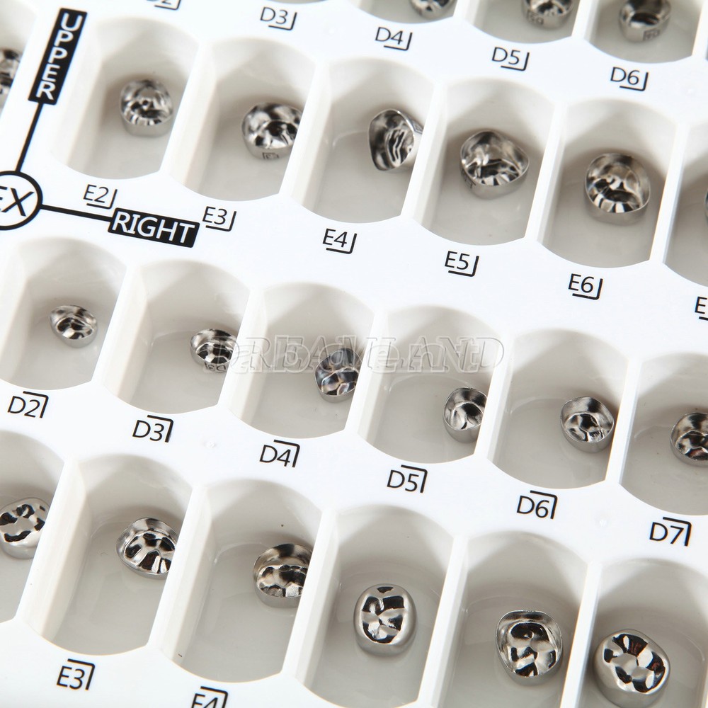 48 ASSORTED PRIMARY MOLAR STAINLESS STEEL CROWNS - COMPLETE KIT