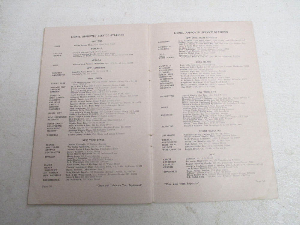 "Lionel Trains instructions for assembling & operating" Booklet from 1949.