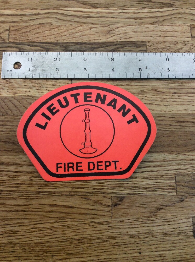 Lieutenant Fire Dept . 3M Red Helmet Shield Decal B-7