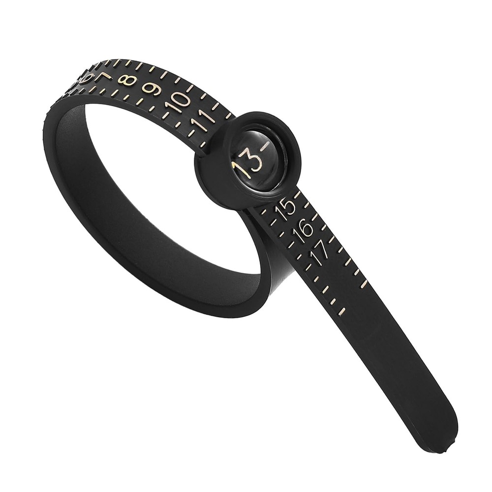 King Will Ring Sizer Reusable Measuring Sizing Tool with Black & Gold