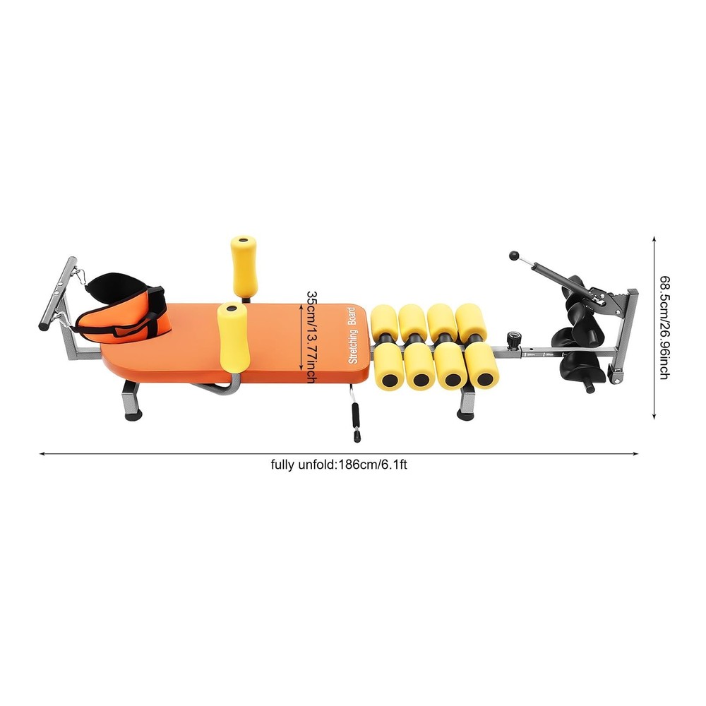 Inline Back Stretch Bench Portable Inversion Traction Table Multi-purpose Wor...