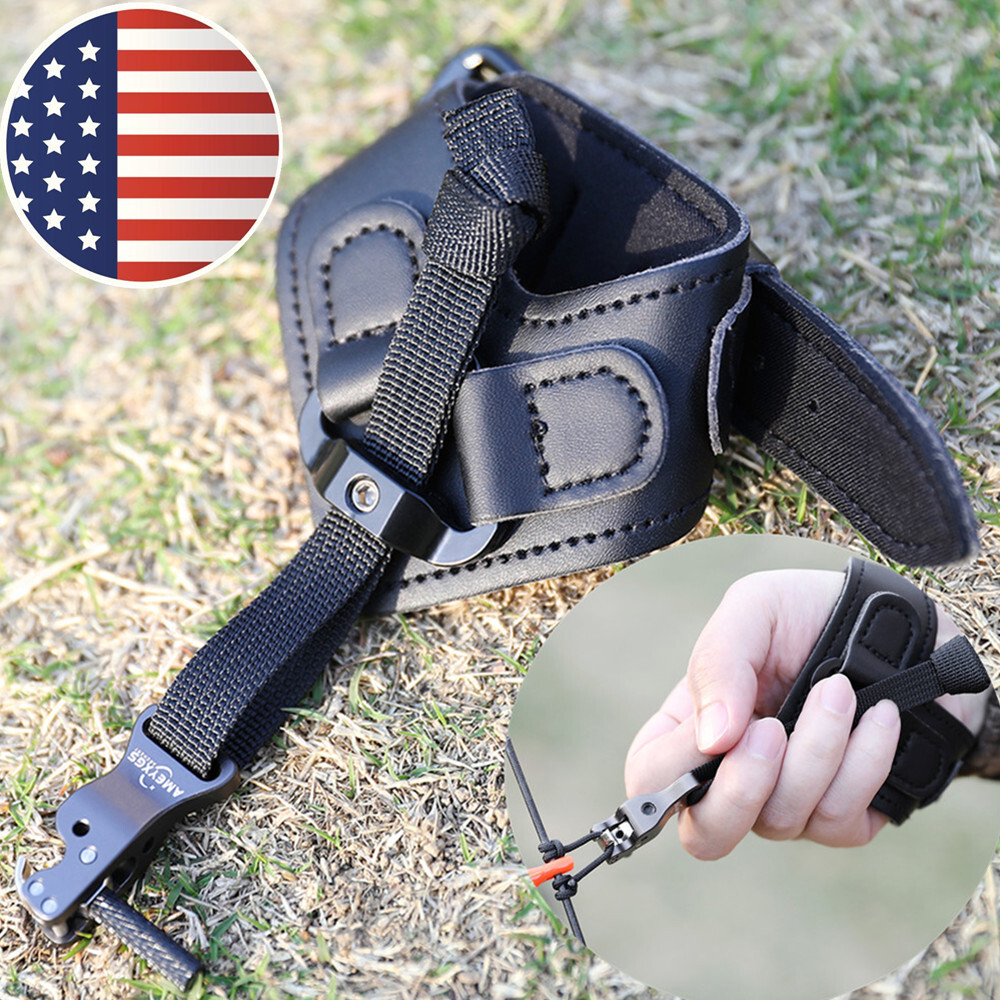 Compound Bow Wrist Release Aids Strap Caliper Trigger Adjustable Archery Hunting