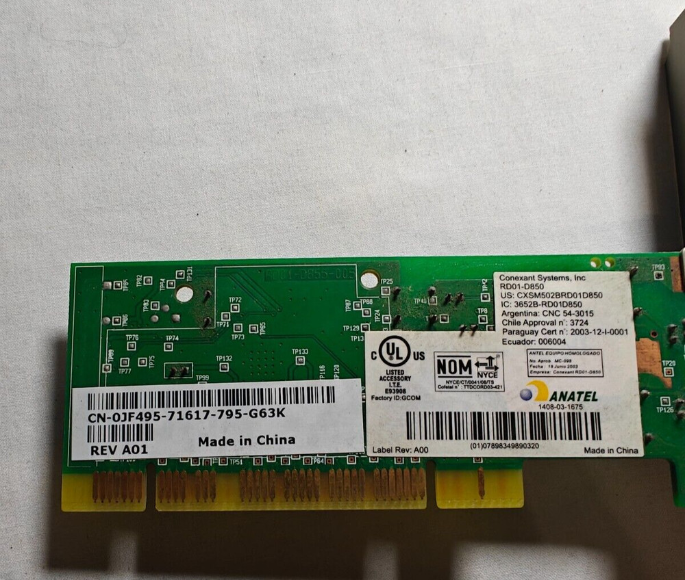 Conexant Systems RD01-D850 56K V.92 PCI Data/fax Modem- untested