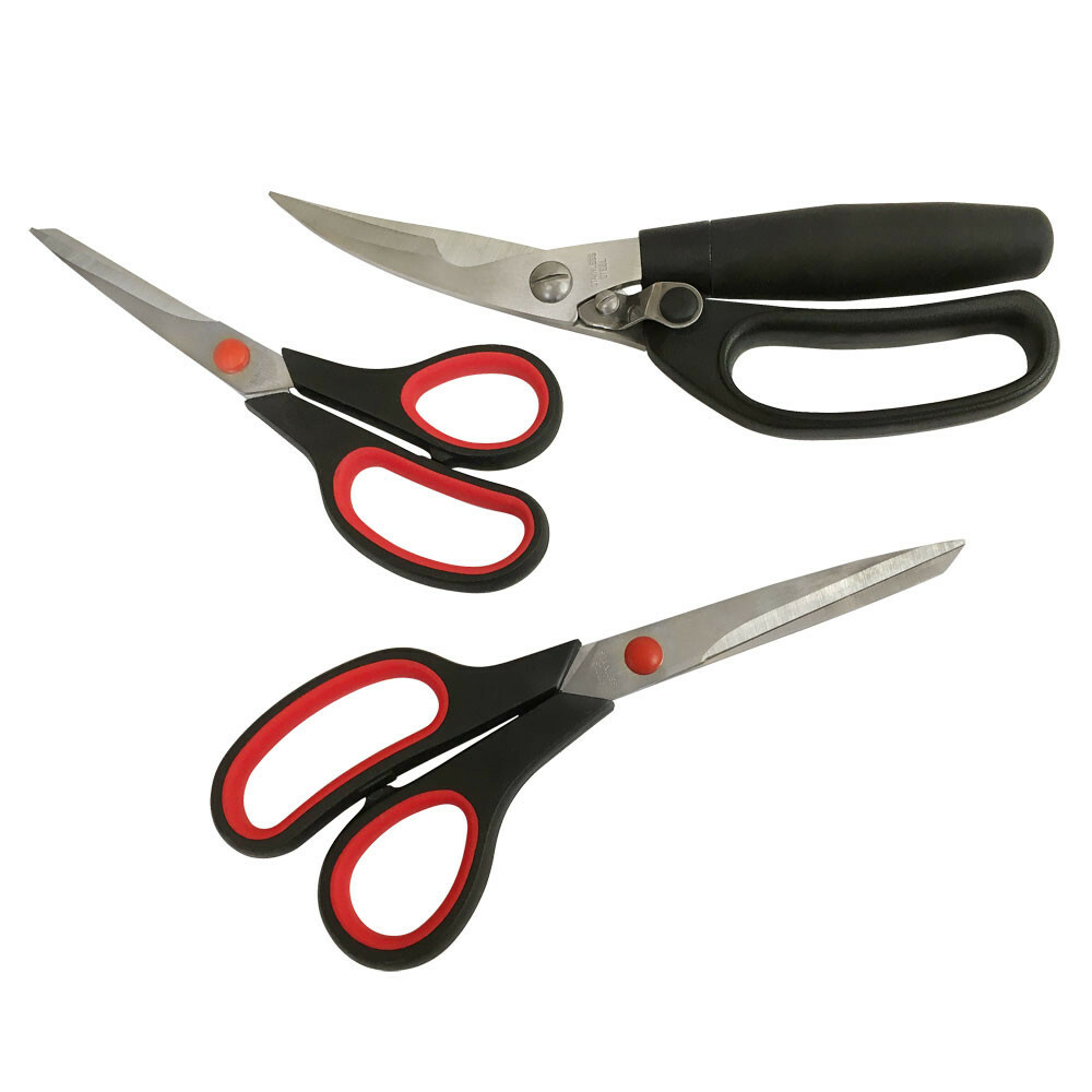 3-Pc Set Stainless Steel Multi-Purpose Utility Scissors