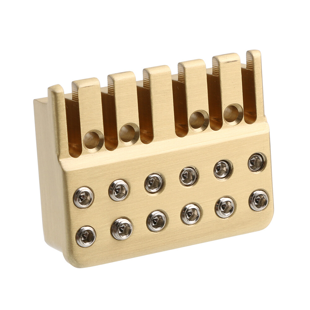 6 String Headless Guitar Bridge Tailpiece & Brass String Lock, Locking Nut