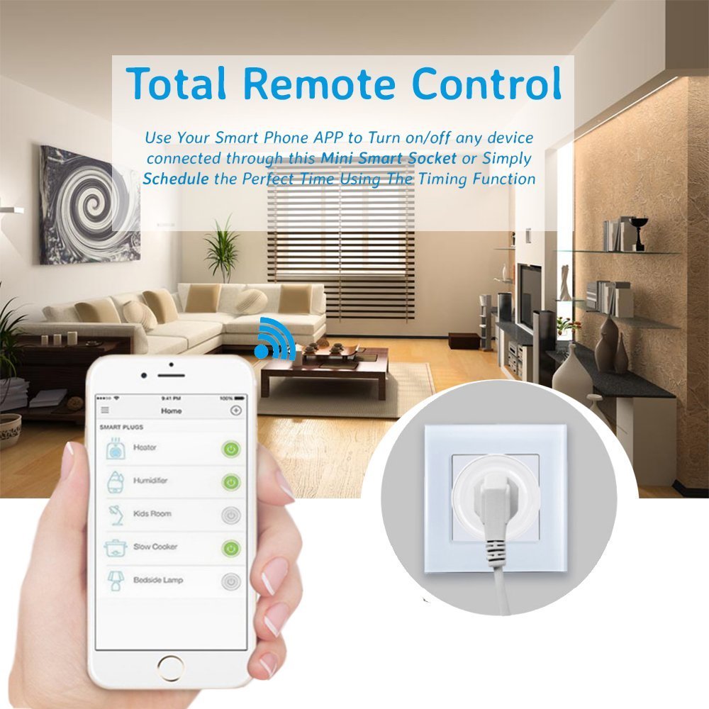 WiFi Smart Plug Mini Socket Outlet 2.0, Voice Control Works with Amazon Alexa