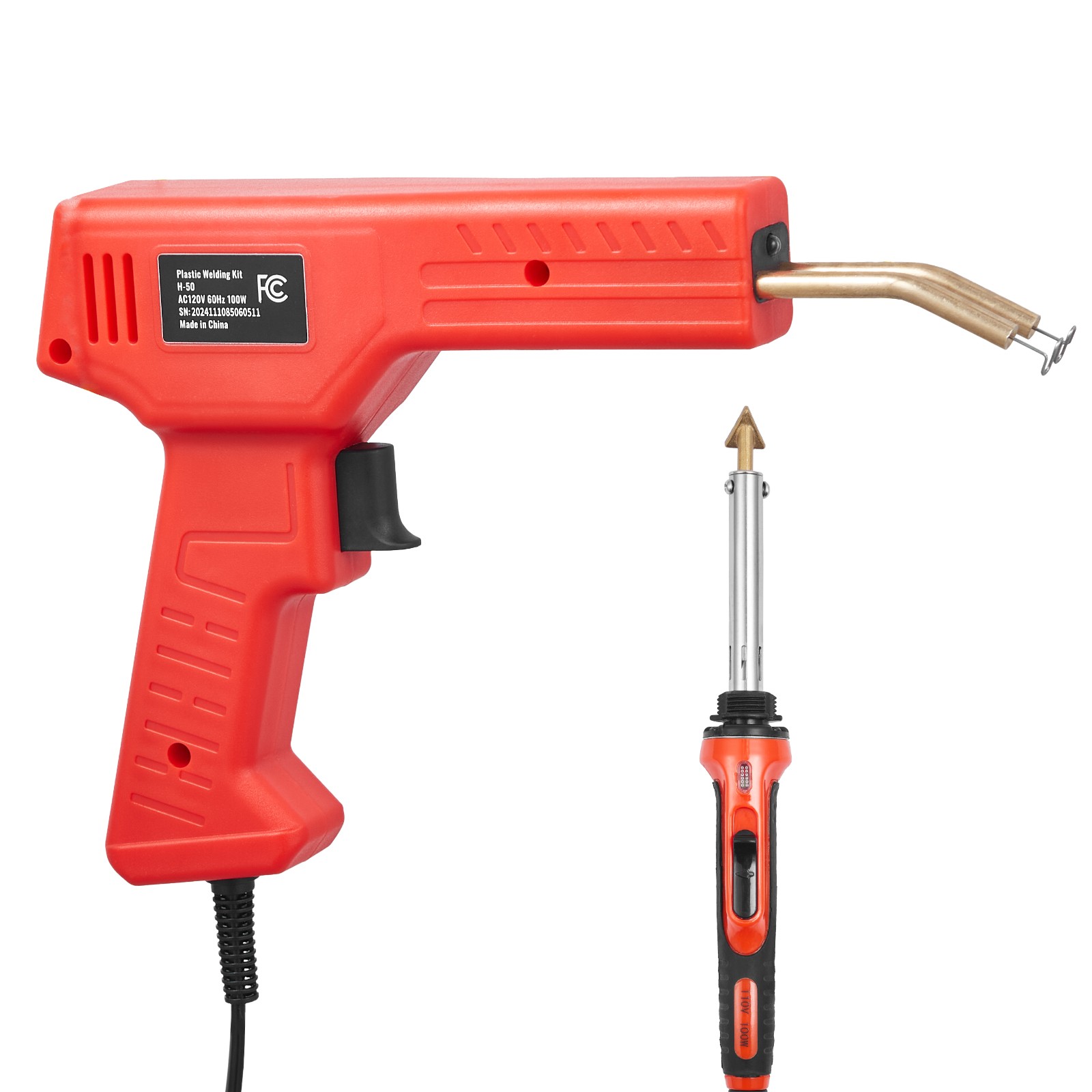 VEVOR Plastic Welder Kit 100W Plastic Welder Gun and Iron 1000 Staples&60 Rods