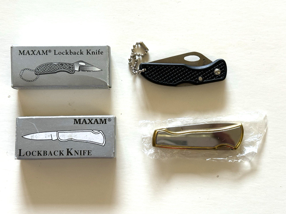 2 NIB MAXAM Lockback Knives