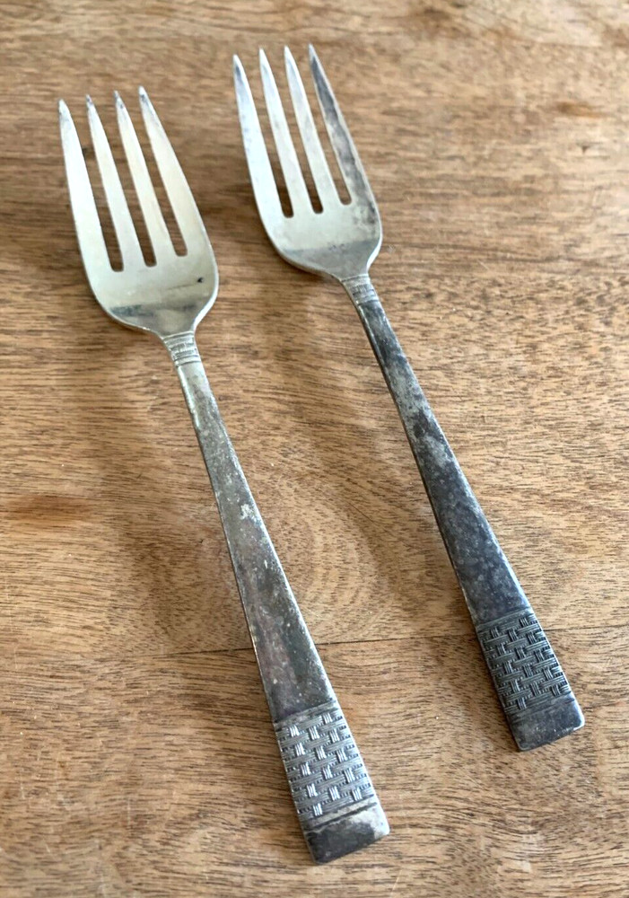 2 Salad Fork Calvalcade 1946 National Silver Silverplate