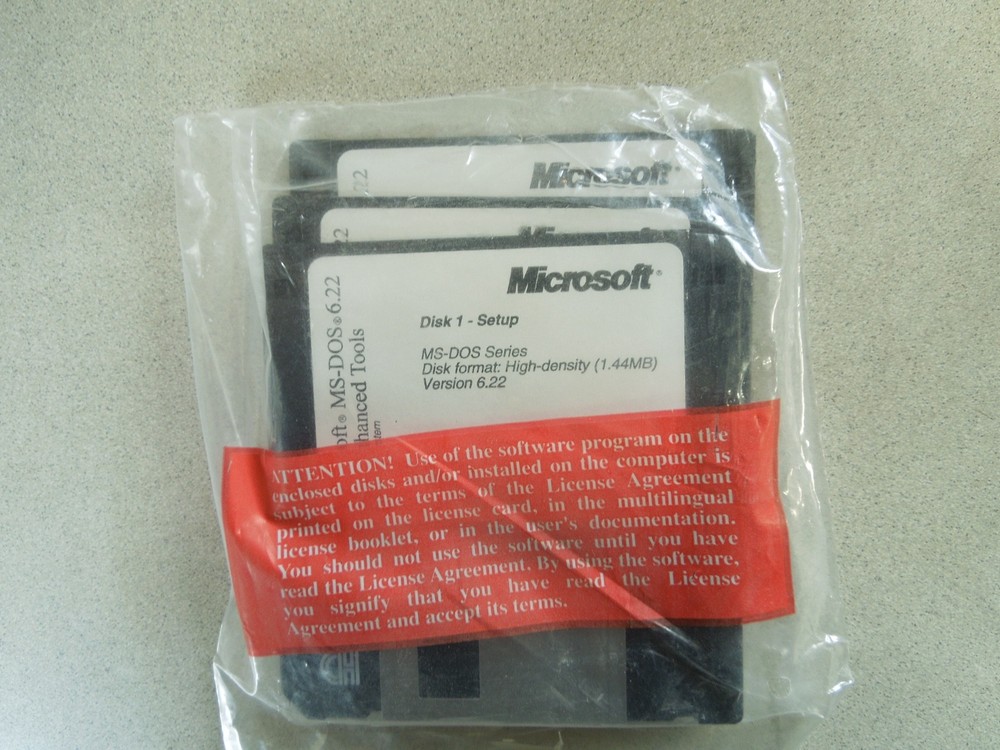 MS-DOS 6.22 + ENHANCED TOOLS! NEW!! FULL VERSION!! SEALED! FAST FREE SHIPPING!!