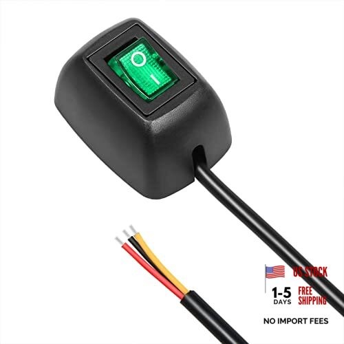 1Pack LED Inline Cord Switch KCD1 6A-250V 16A-125V Toggle Switch SPST 2 Green