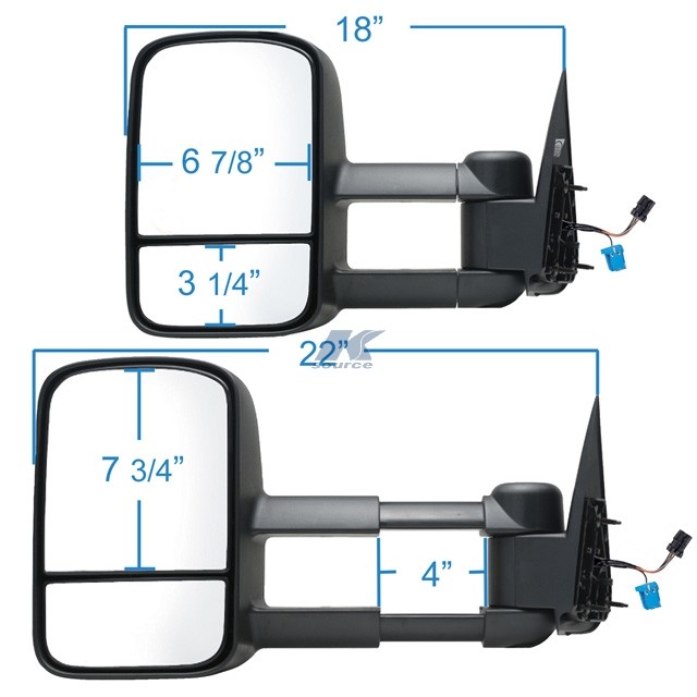 K Source 62075 76Ge Fit System Towing Mirror Pair For Escalade Avalanche