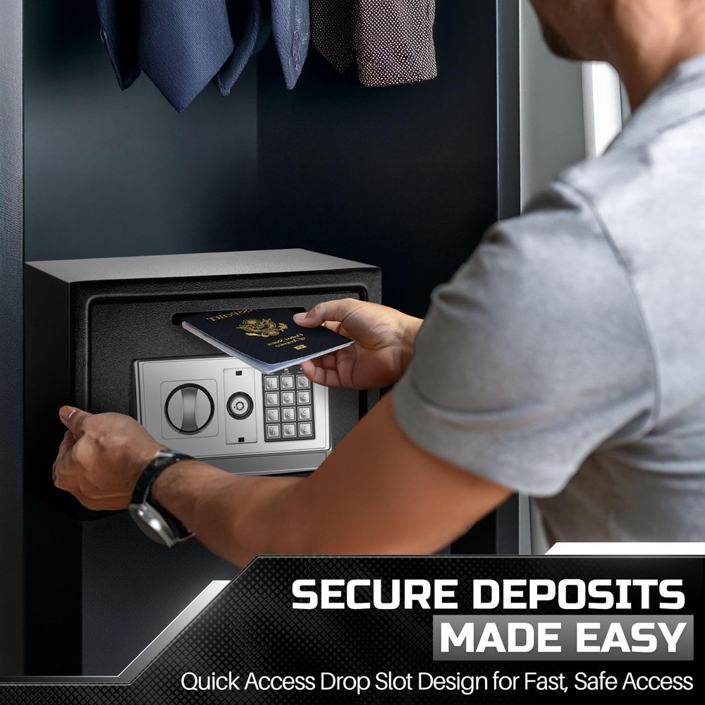 Flexzion Electronic Depository Safe Box with Drop Slot Posting Opening - Digital
